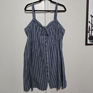 Striped Blue Button-Down Dress